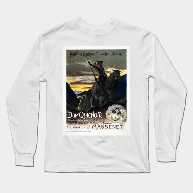 Georges Rochegrosse poster for Jules Massenet's Opera Don Quichotte Don Quixote Long Sleeve T-Shirt by SybaDesign